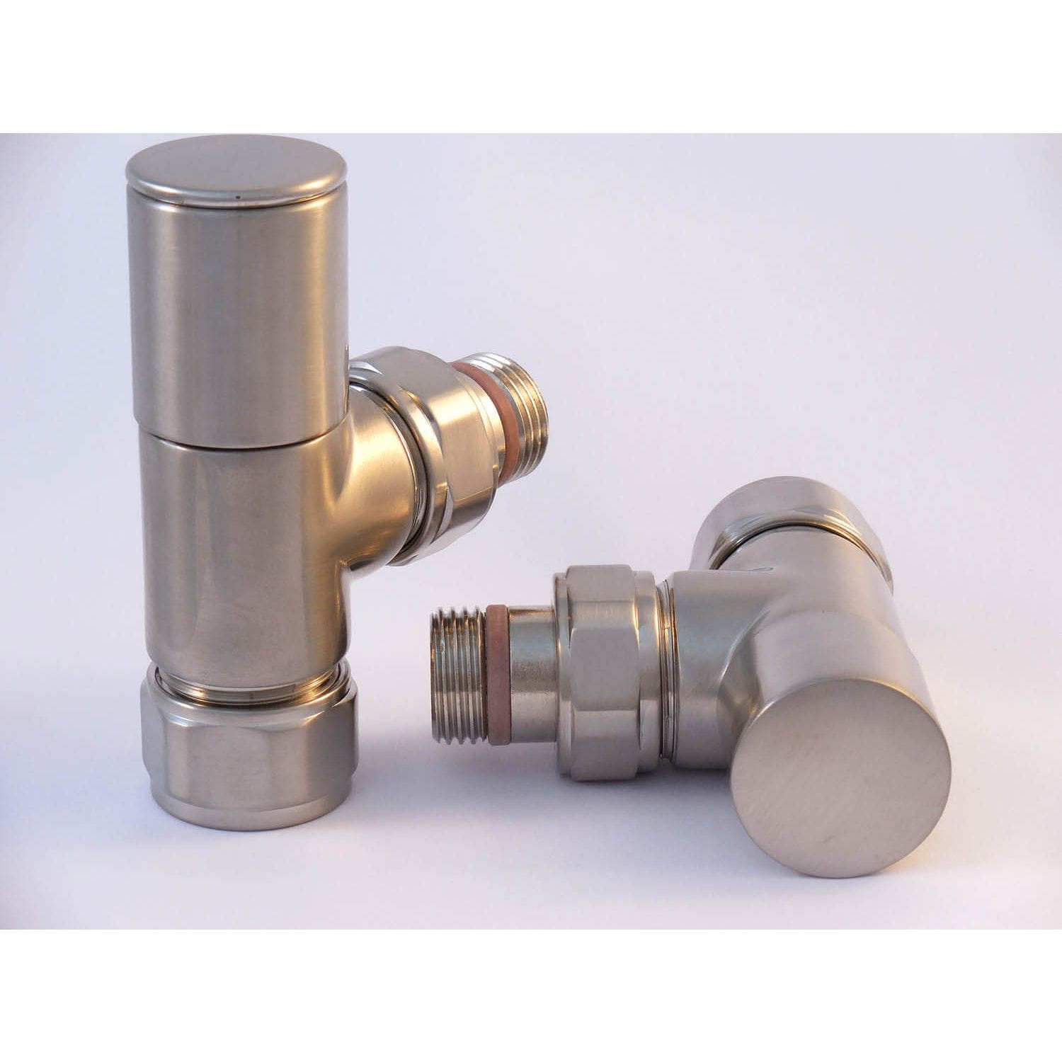 ICO Bath Hydronic Towel Warmer Wall Valve Set in Brushed Nickel