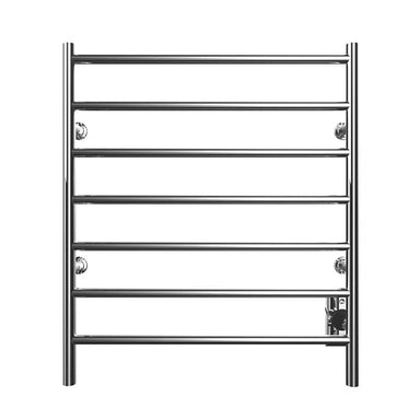 Brushed Nickel Hardwiredico Bath Kontour Linear 24" x 27" Towel Warmer in Chrome Hardwired Front View
