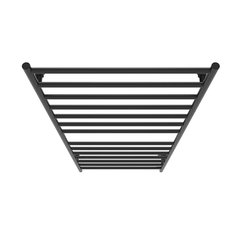 ICO Bath Kontour Linear 24" x 60" Towel Warmer in Matte Black Hardwired Top View