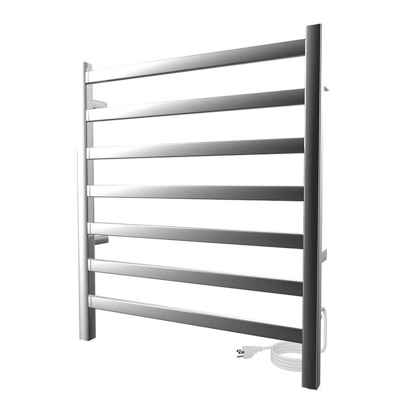 ICO Bath Kontour Square 24 X 27 Towel Warmer Chrome Plug-in Corner View