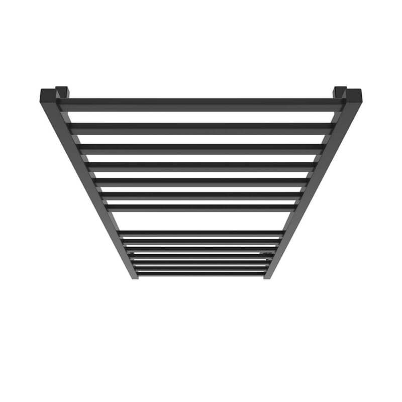 ICO Bath Kontour Square 24 X 60 Towel Warmer Matte Black Hardwired Top View