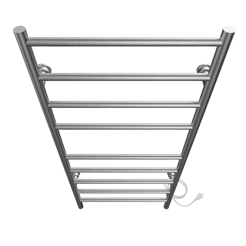 ICO Bath Linear 18 x 40 Inch Towel Warmer in Brushed Nickel Plug in Top View