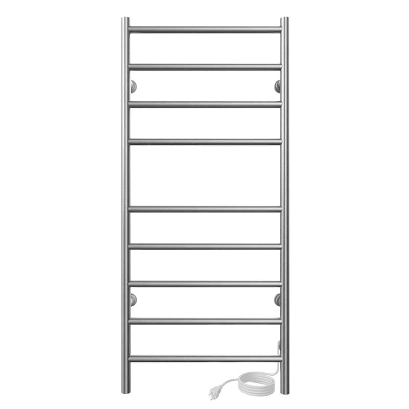 ICO Bath Linear 18" x 40" Towel Warmer in Brushed Nickel Plug in Front View