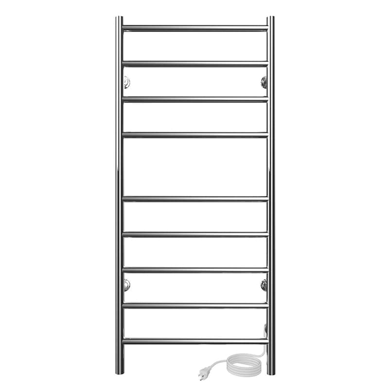 ICO Bath Linear 18" x 40" Towel Warmer in Chrome Plug in Front View