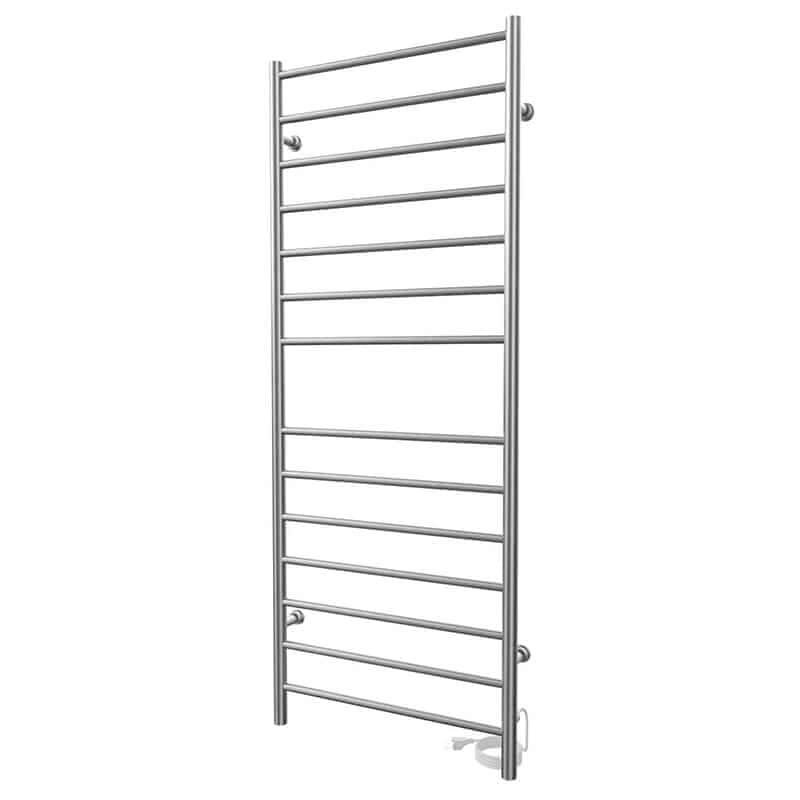 ICO Bath Linear 24" x 60" Towel Warmer in Brushed Nickel Plug in Side View
