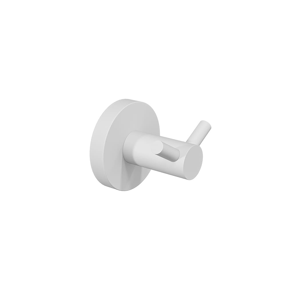 ICO Bath Summit Compact Double Towel Hook in Matte White