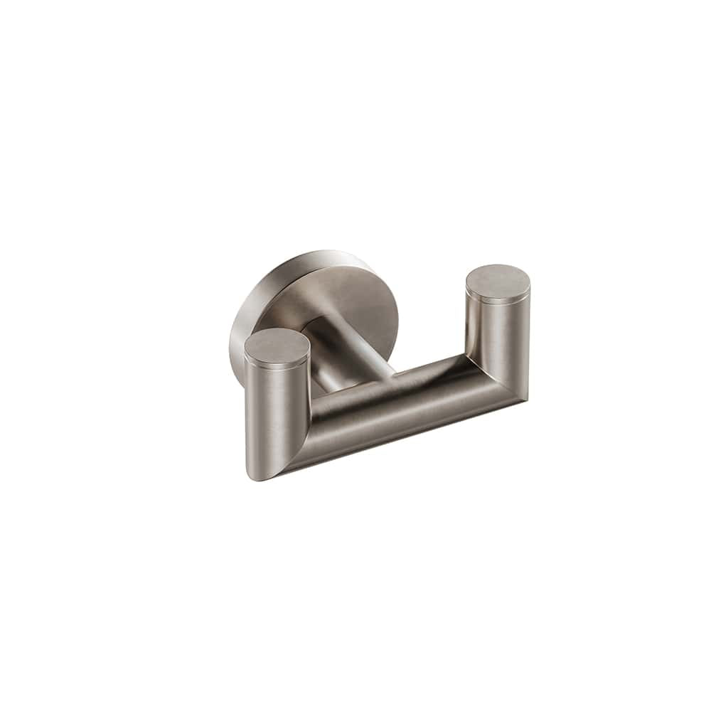 ICO Bath Summit Double Towel Hook in Brushed Nickel