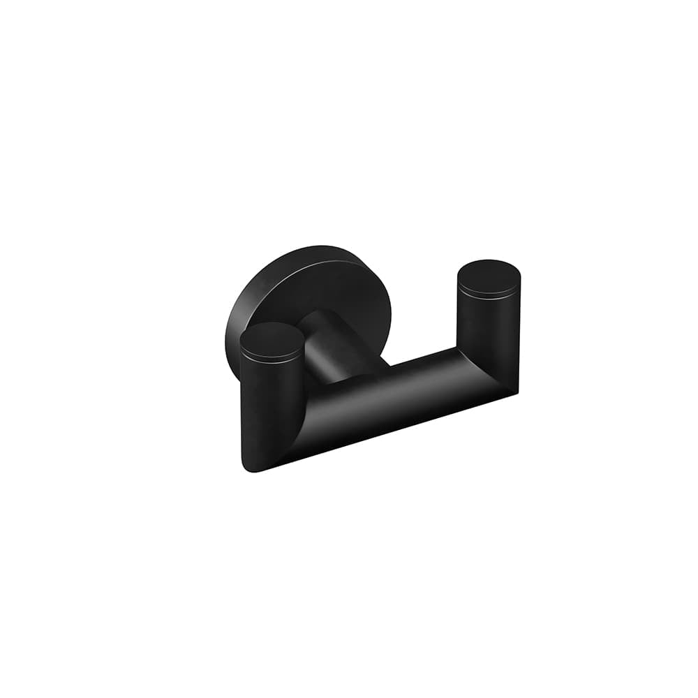 ICO Bath Summit Double Towel Hook in Matte Black