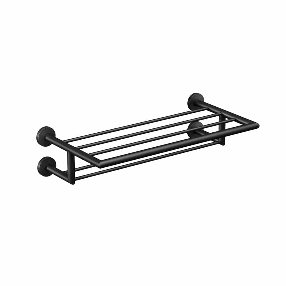 ICO Bath Summit Double Towel Shelf in Matte Black