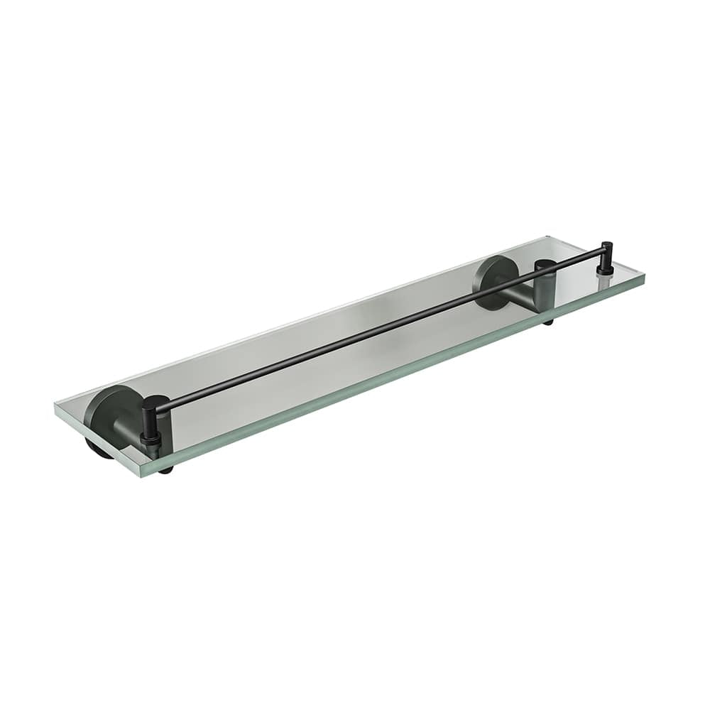 ICO Bath Summit Glass Shelf in Matte Black
