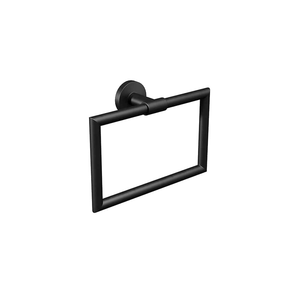 ICO Bath Summit Towel Ring in Matte Black