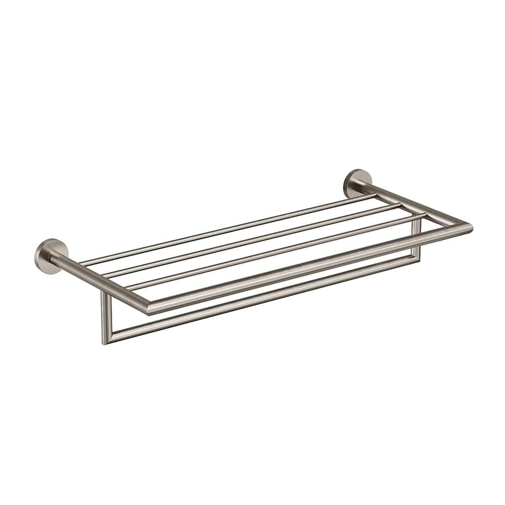 ICO Bath Summit Towel Shelf with Bar in Brushed Nickel