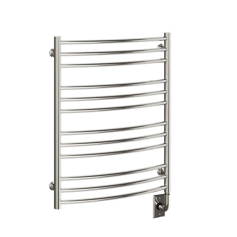 ICO Bath Tuzio Laveno 23.5 X 31 Towel Warmer Brushed Nickel Corner View