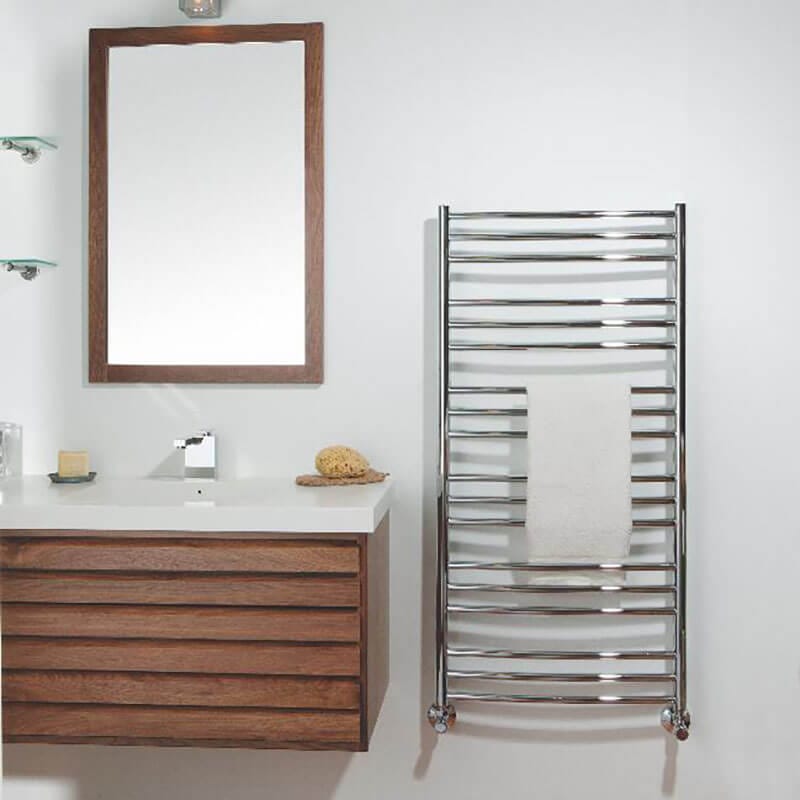 ICO Bath Tuzio Laveno 23.5 X 47.5 Towel Warmer Polished Nickel Front View
