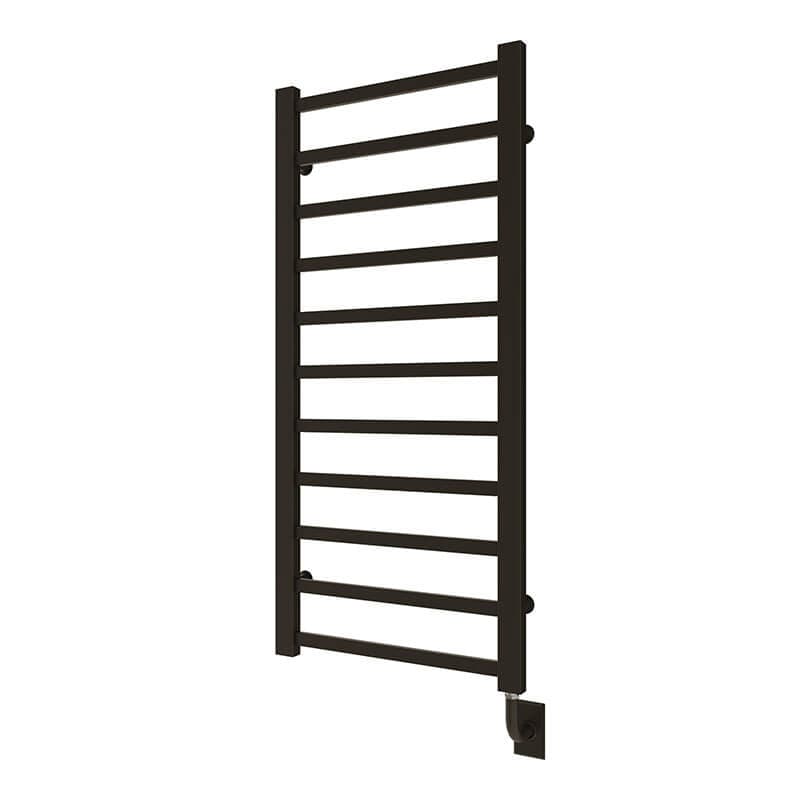 ICO Bath Tuzio Milano 23.5 X 50.5 Towel Warmer Matte Black Corner View