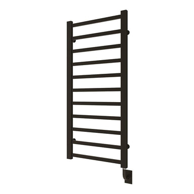 ICO Bath Tuzio Milano 23.5 X 50.5 Towel Warmer Matte Black Corner View