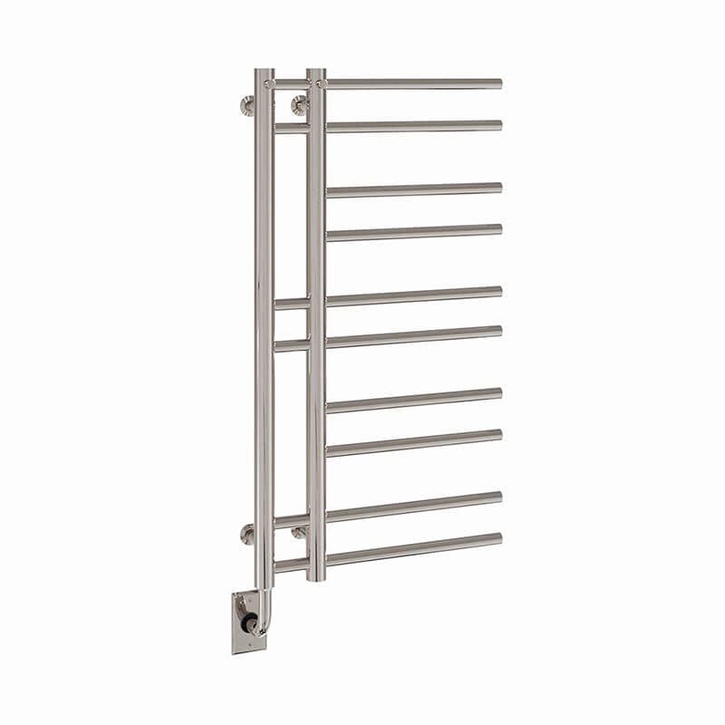 ICO Bath Tuzio Ortona 19.5 X 37 Towel Warmer Polished Nickel Corner View