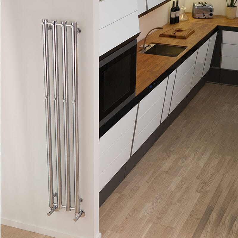 ICO Bath Tuzio Rosendal 10.5 X 59 Towel Warmer Chrome Front View