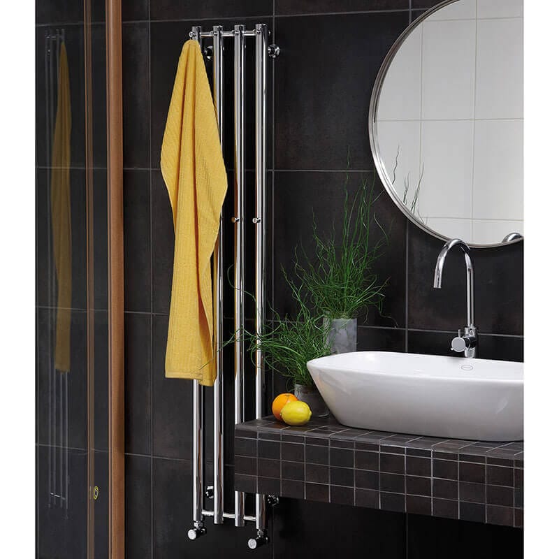 ICO Bath Tuzio Rosendal 16.5 X 37.5 Towel Warmer Chrome Bathroom Set Up