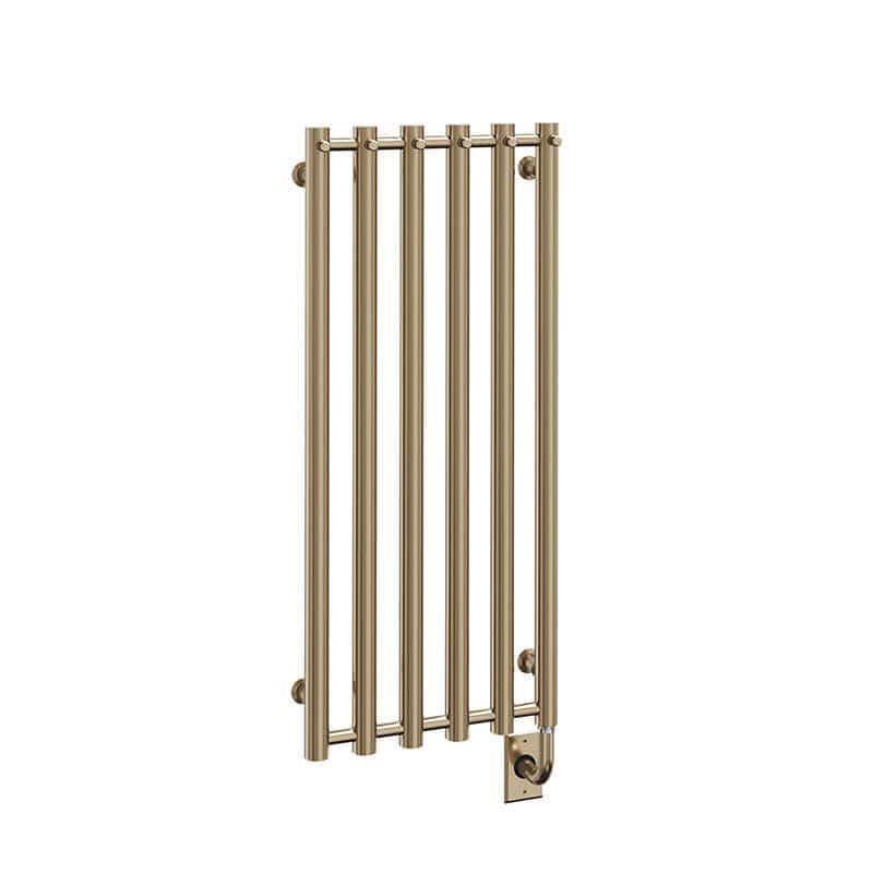 ICO Bath Tuzio Rosendal 16.5 X 37.5 Towel Warmer Pvd Brushed Bronze Corner View