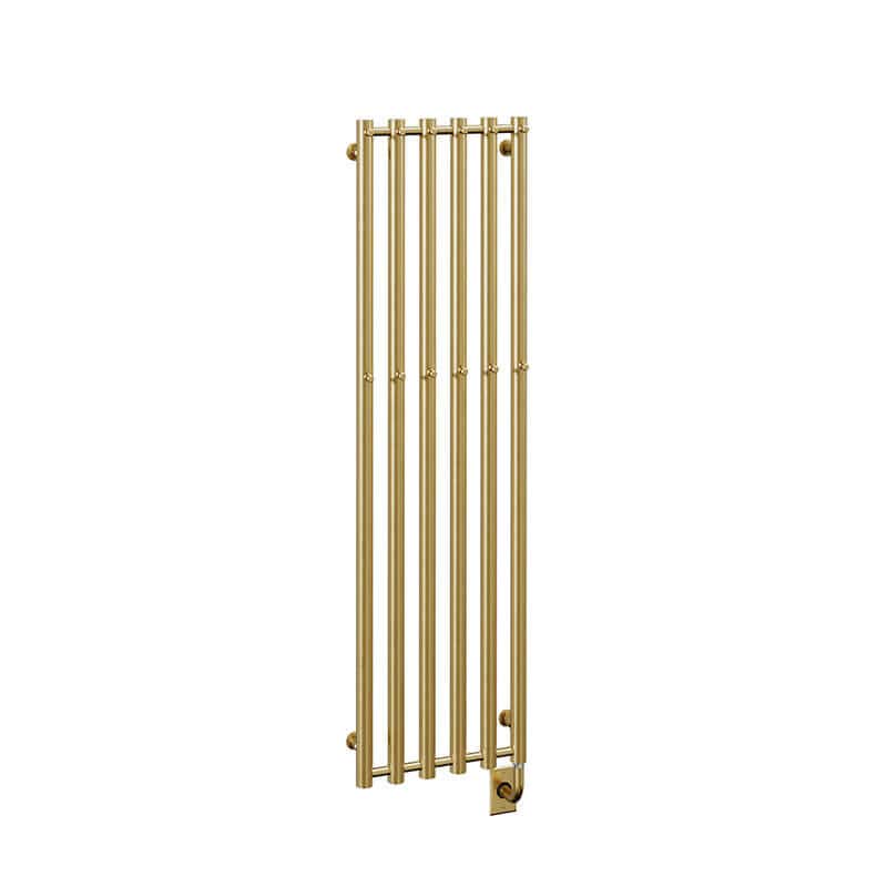 ICO Bath Tuzio Rosendal 16.5 X 59 Towel Warmer Pvd Brushed Gold Corner View