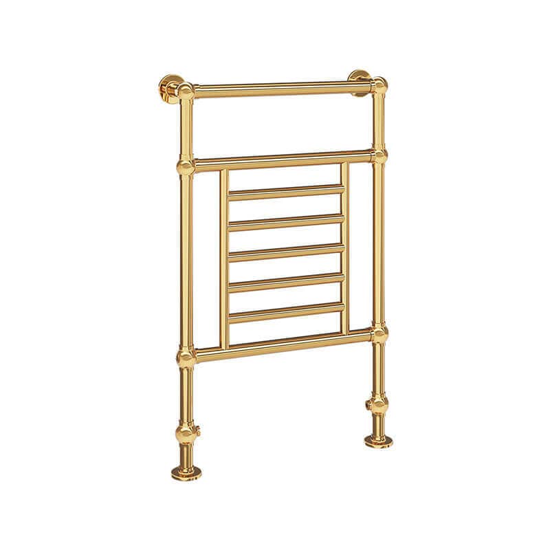 ICO Bath Tuzio Thames 23.5 X 38 Towel Warmer Unlacquered Brass Corner View