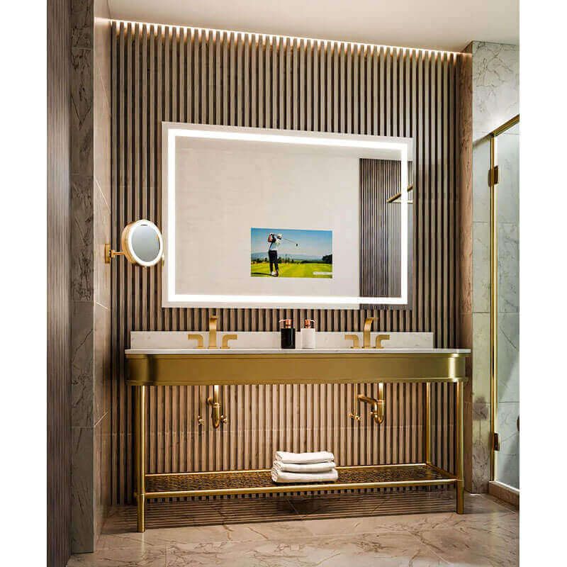 Integrity Led Lighted Mirror Tv Corner View