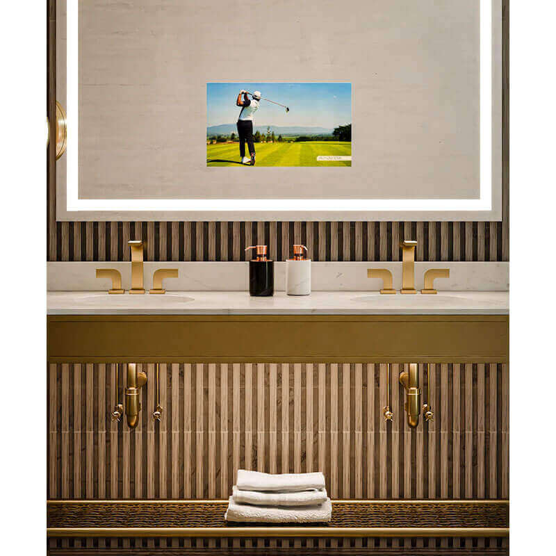 Integrity Led Lighted Mirror Tv Front View Close Up