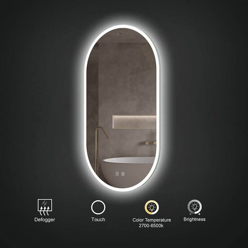 Iris 20 X 36 Led Mirror Corner View Features