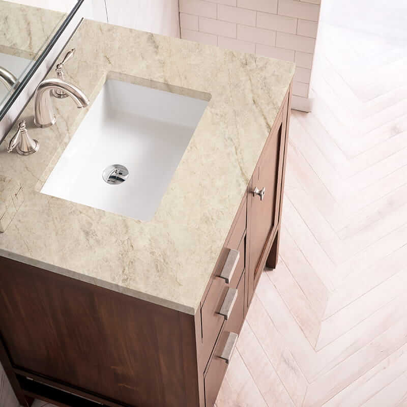 James Martin Addison 30 Inch Single Vanity in Mid Century Acacia With Tajnar Eclos Top