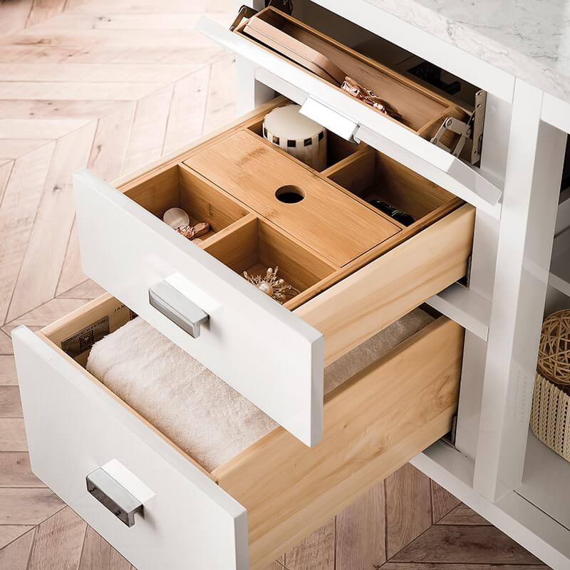James Martin Addison 36 Inch Single Vanity Drawers Up Close