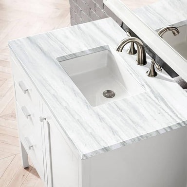James Martin Addison 36" Single Vanity in Glossy White With Arctic Fall Solid Surface Top