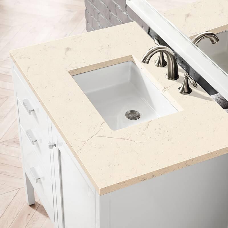 James Martin Addison 36" Single Vanity in Glossy White With Eternal Marfil Top