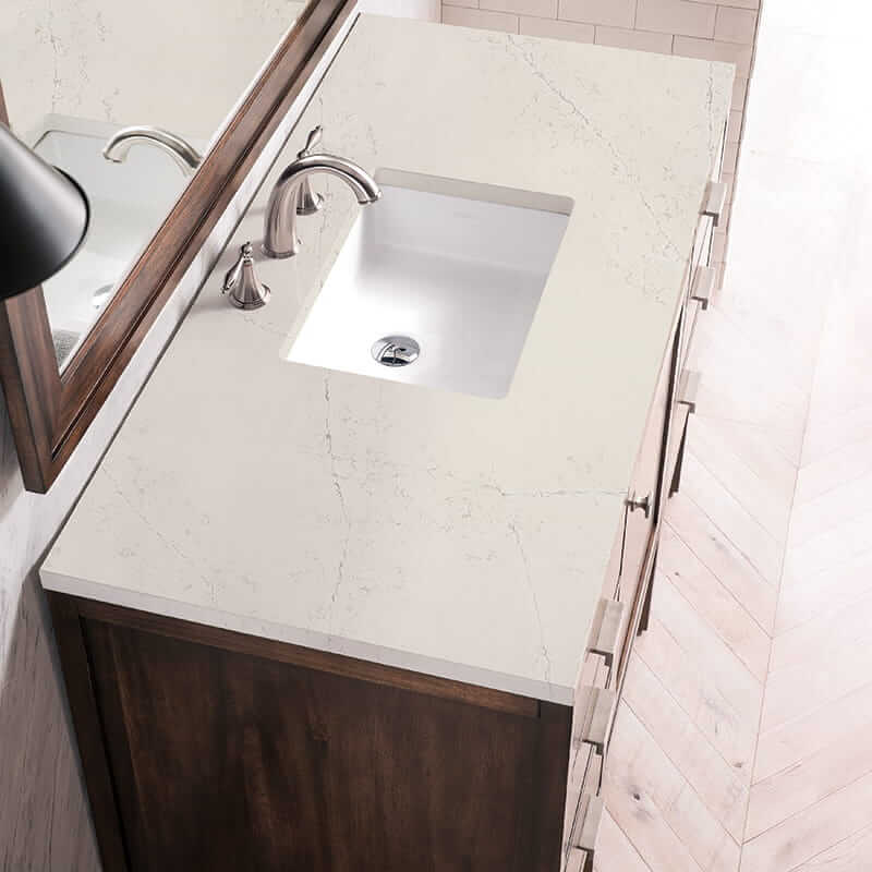 James Martin Addison 48" Single Vanity in Mid Century Acacia With Siberian Silestone Top