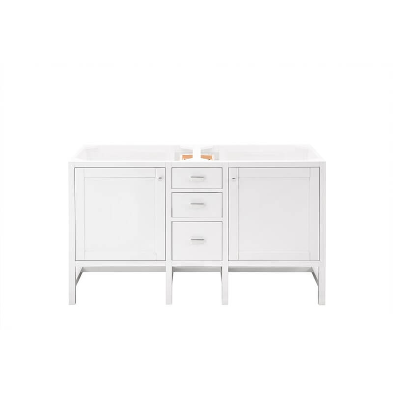 James Martin Addison 60" Double Vanity in Glossy White Cabinet Only