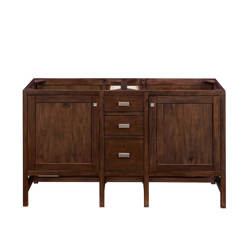 James Martin Addison 60" Double Vanity in Mid Century Acacia Cabinet Only