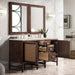 James Martin Addison 60" Double Vanity in Mid Century Acacia With Eternal Marfil Silestone Top