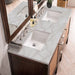 James Martin Addison 60" Double Vanity in Mid Century Acacia With Victorian Silver Silestone Top