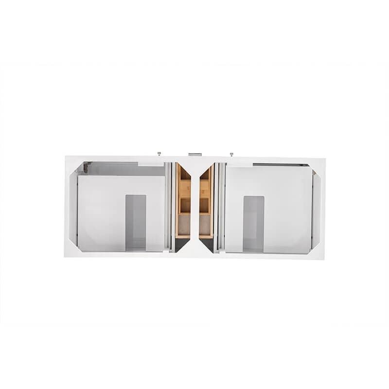 James Martin Addison 60 Inch Double Vanity in Glossy White Top View
