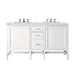 James Martin Addison 60 Inch Double Vanity in Glossy White With Ethereal Noctis Top