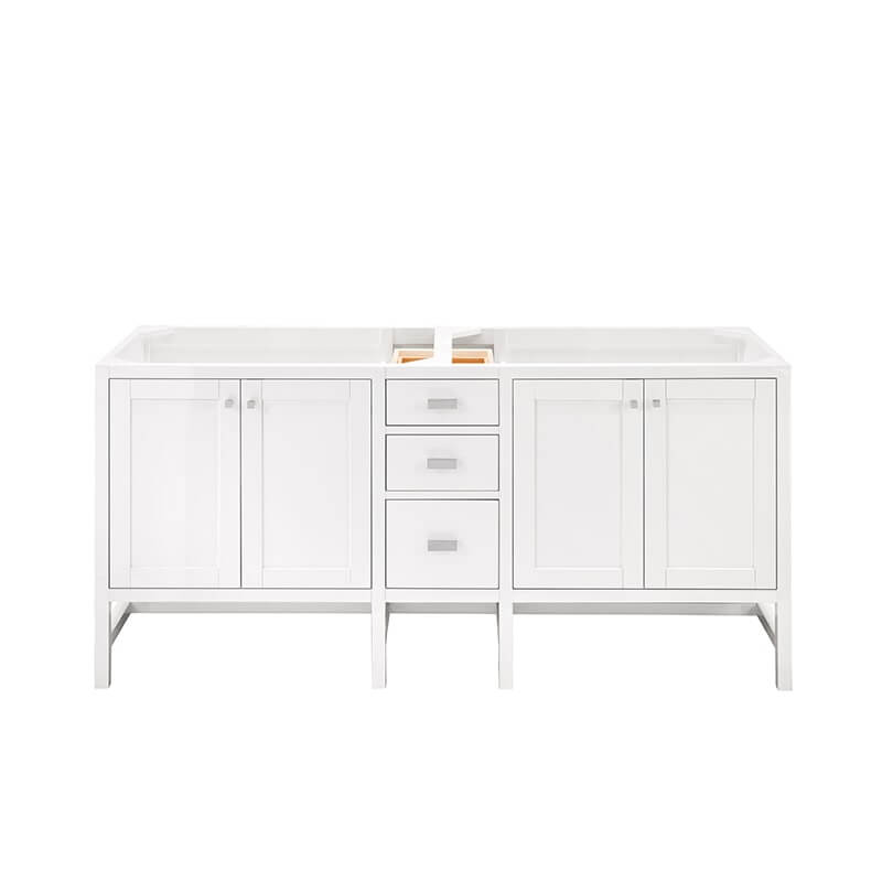 James Martin Addison 72" Double Vanity in Glossy White Cabinet Only