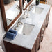 James Martin Addison 72 Inch Double Vanity in Mid Century Acacia With Carrara White Top