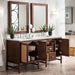 James Martin Addison 72 Inch Double Vanity in Mid Century Acacia With Ethereal Noctis Silestone Top