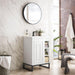 James Martin Alicante 24 Inches Single Vanity Glossy White Matte Black Hardware