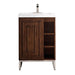 James Martin Alicante 24" Single Vanity Mid Century Acacia Front View in White Background