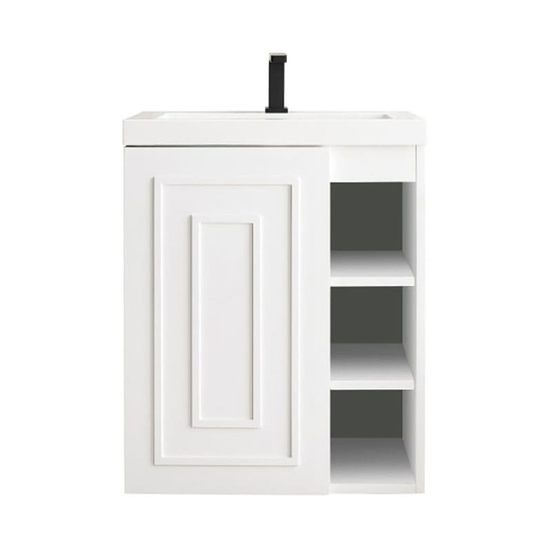 James Martin Alicante 24" Single Wall Mount Vanity Glossy White Full View