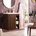 James Martin Alicante 24" Single Wall Mount Vanity Mid Century Acacia Side View