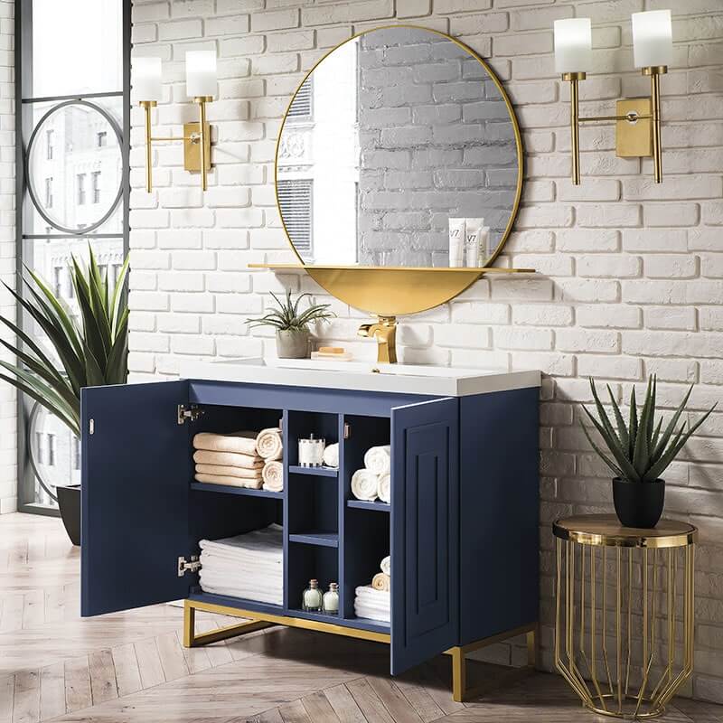 James Martin Alicante 39.5 Inches Single Vanity Azure Blue Interior