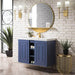 James Martin Alicante 39.5 Inches Single Wall Mount Vanity Azure Blue Side View