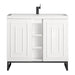 James Martin Alicante 39.5" Single Vanity Glossy White Matte Black Front View in White Background